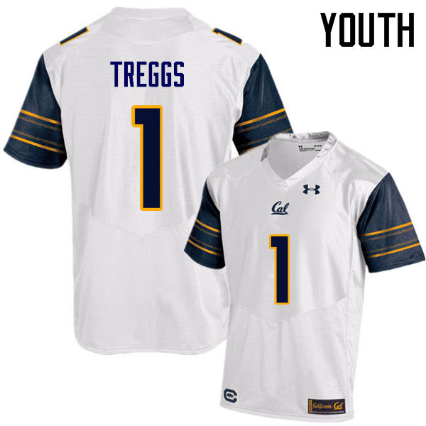 Youth #1 Bryce Treggs Cal Bears (California Golden Bears College) Football Jerseys Sale-White - Click Image to Close